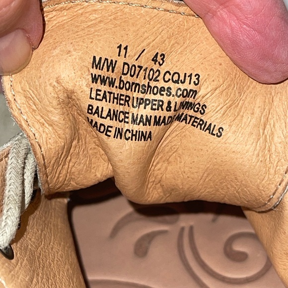 Born Women's Shoes Size 11 Gray Leather Upper Lace Up Slip On Block Heel - Picture 11 of 12